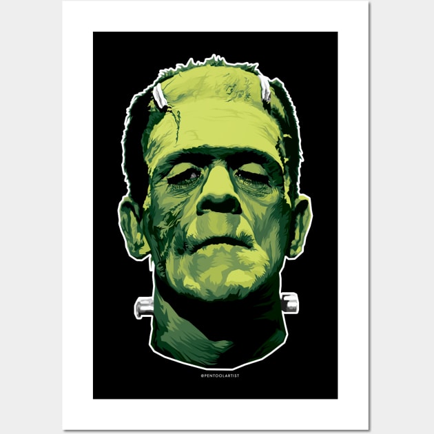 The Monster (Classic Greens Version) Wall Art by pentoolarts